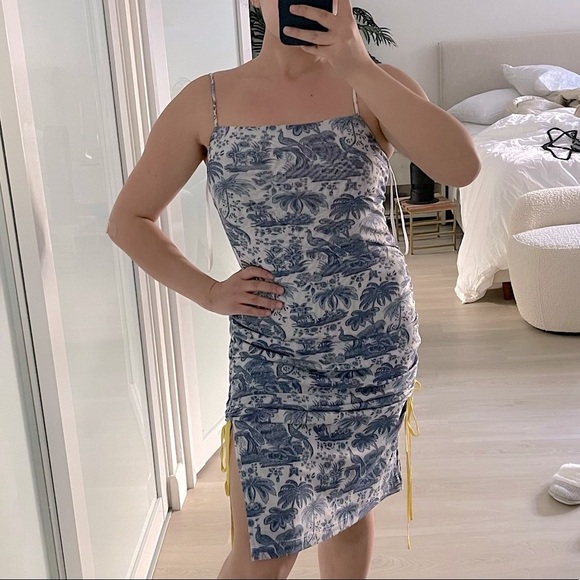 STAUD Dresses & Skirts - NWT $200 STAUD CLOTHING Raze dress in China blue toile size M 6 8